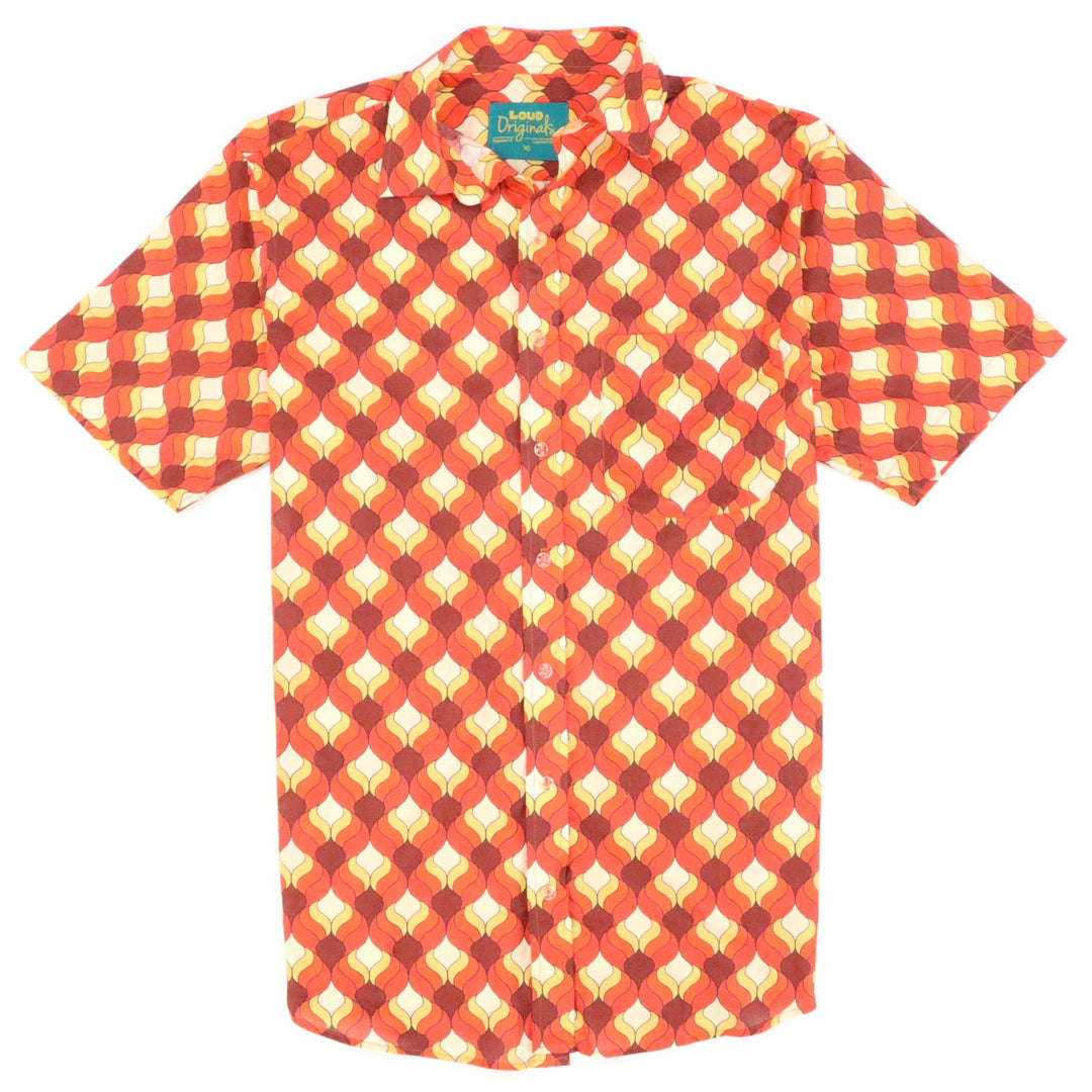Regular Fit Short Sleeve Shirt - Orange Ogee
