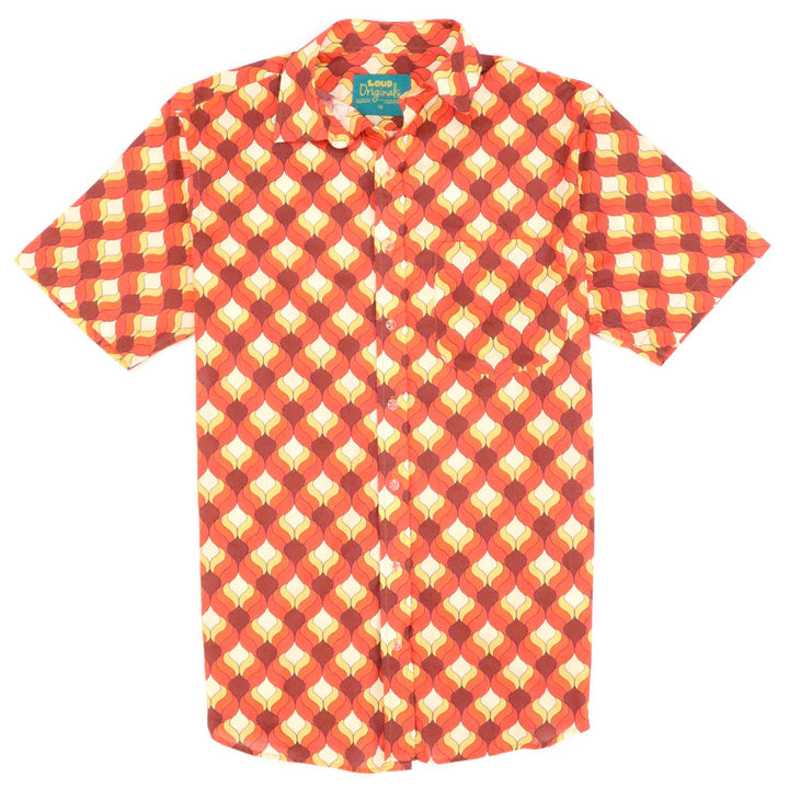 Regular Fit Short Sleeve Shirt - Orange Ogee