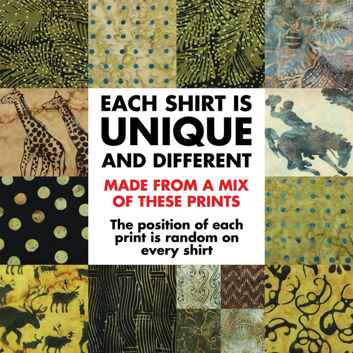 Regular Fit Long Sleeve Shirt - Random Mixed Batik - Brown