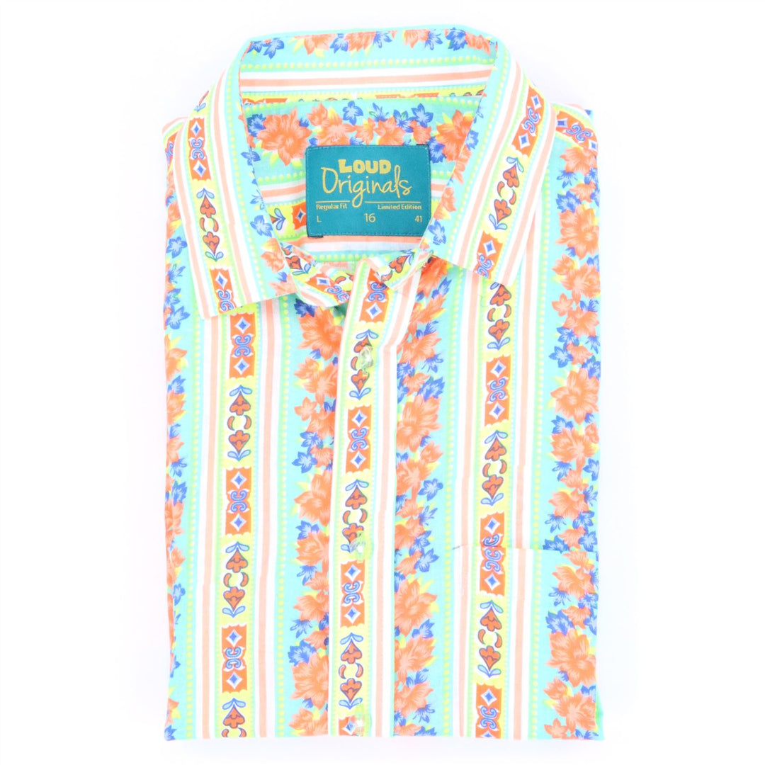 Regular Fit Short Sleeve Shirt - Folk Stripe