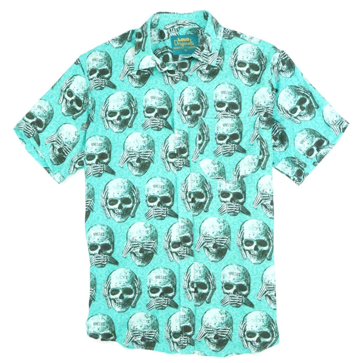 Regular Fit Short Sleeve Shirt - No Evil Skeleton