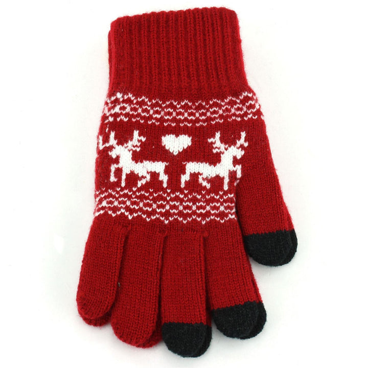 Reindeer Touch Screen Gloves - Red