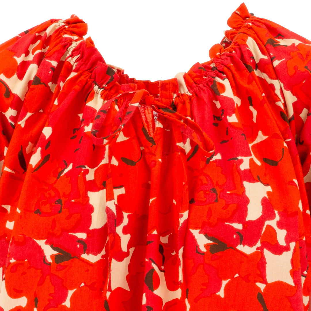 Tie Front Summer Dress - Vibrant Orange