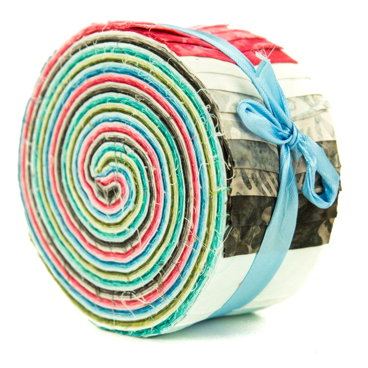 Jelly Roll - 40 Strips of 2.5" x 37" Cotton Batik