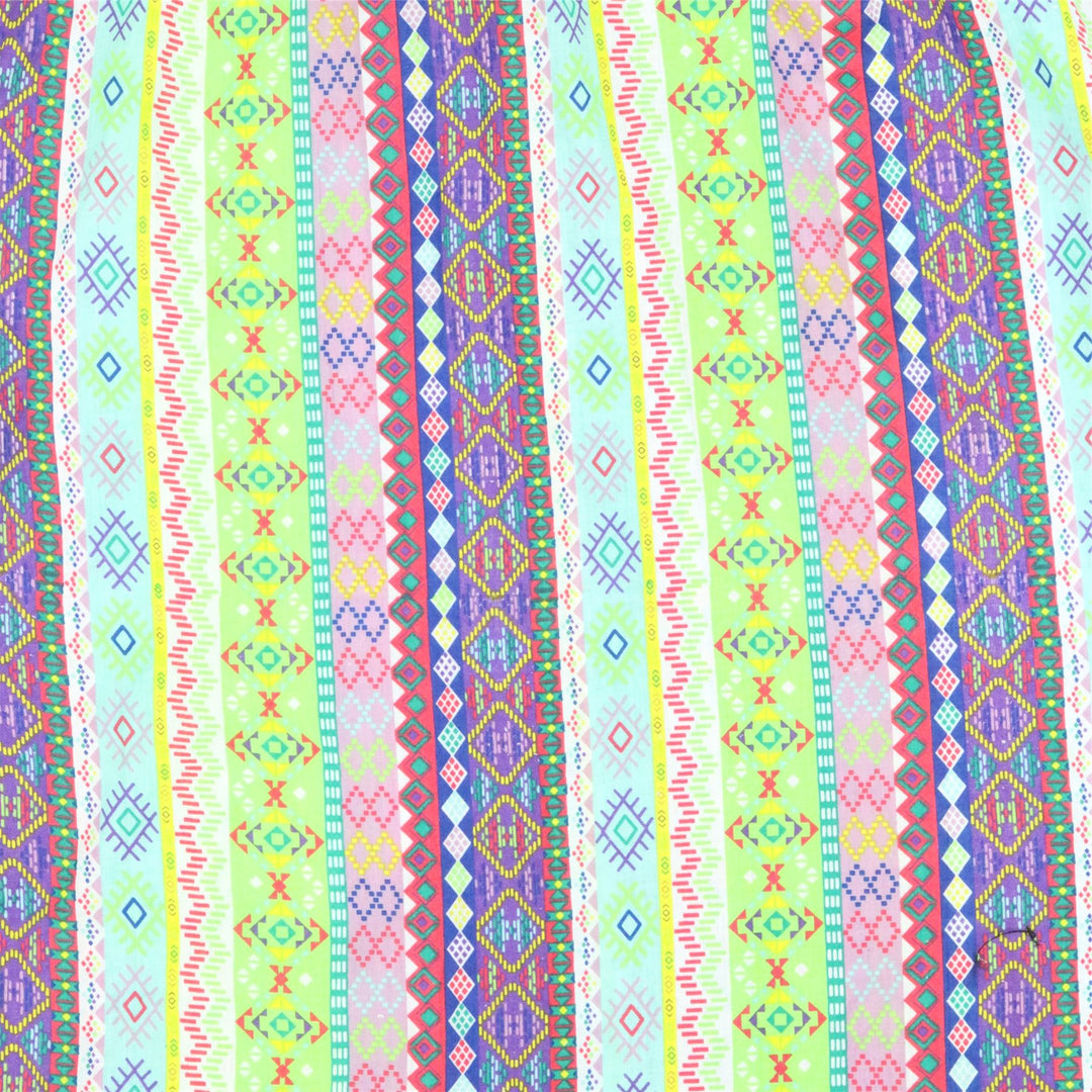 Regular Fit Short Sleeve Shirt - Lime Aztec