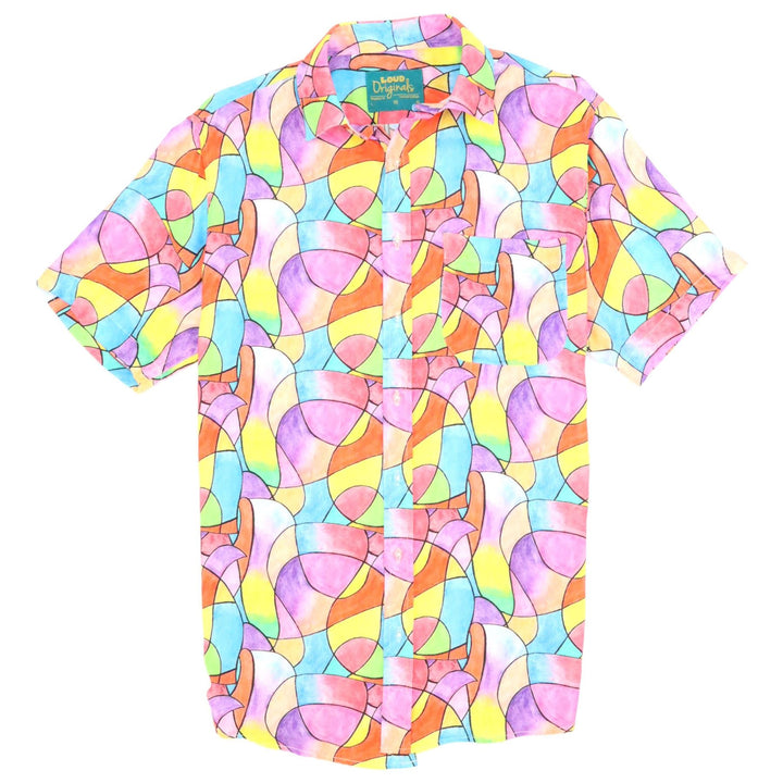 Regular Fit Short Sleeve Shirt - Stained Glass Doodle