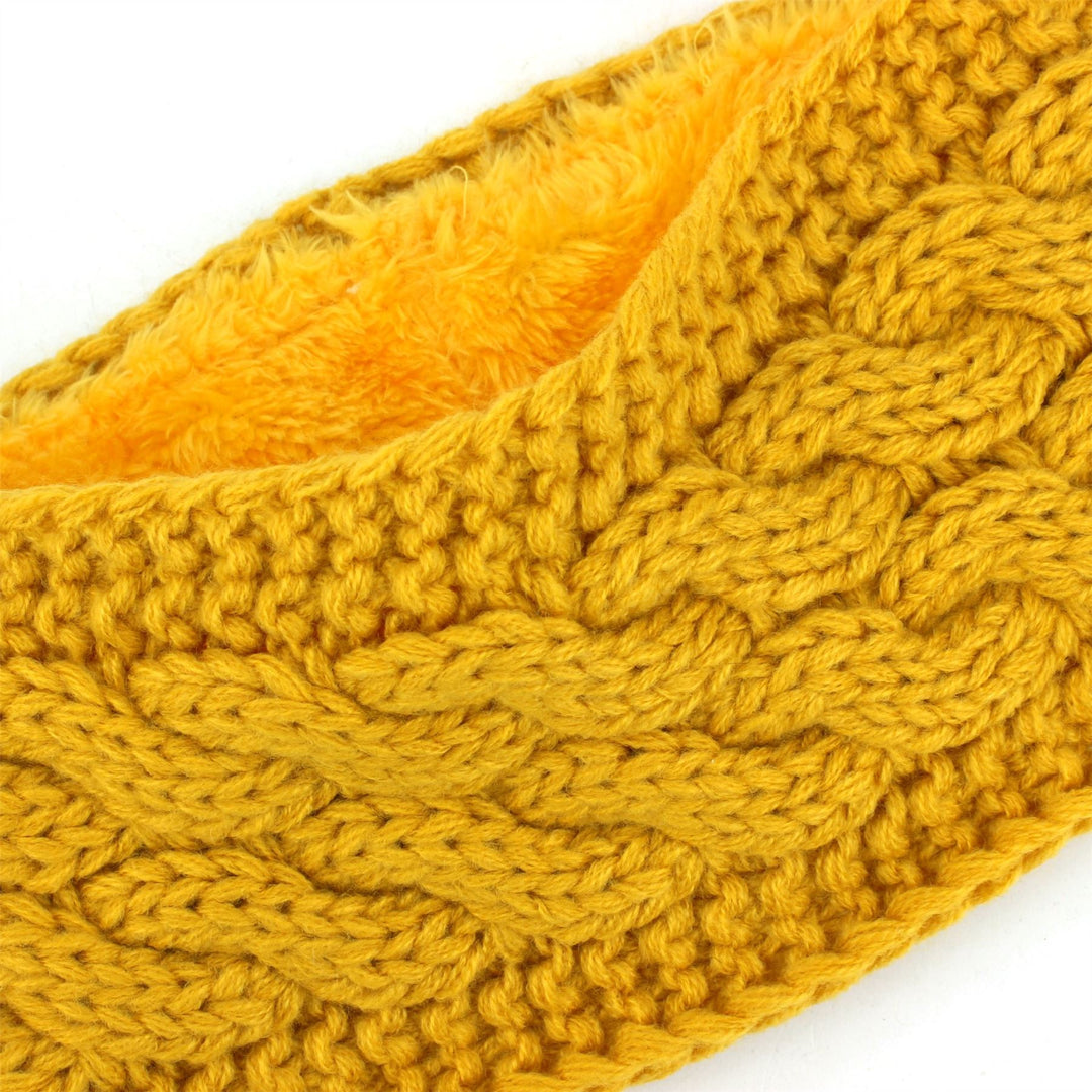 Knitted Ribbed Headband - Mustard