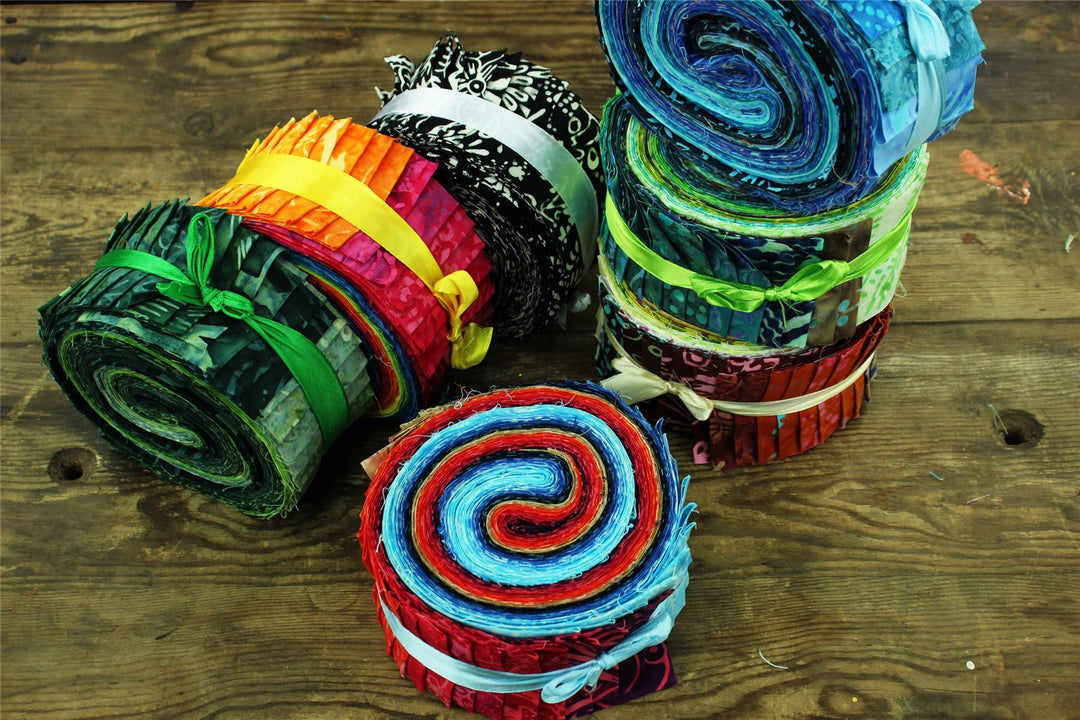 Cotton Batik Pre Cut Fabric Bundles - Jelly Roll  - Love & Pink