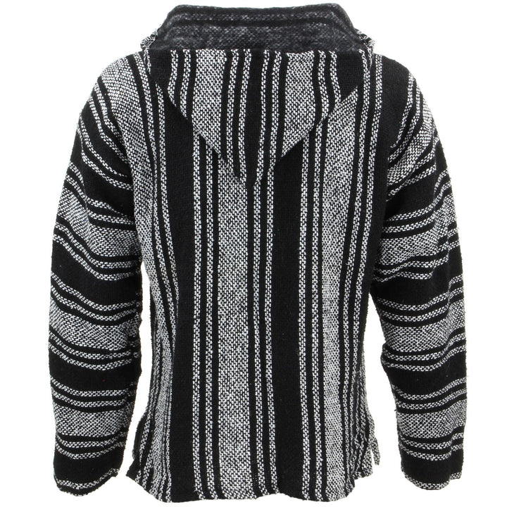 Recycled Mexican Baja Jerga Hoody - Black White