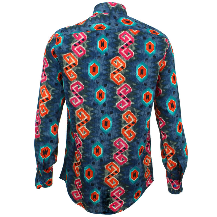 Slim Fit Long Sleeve Shirt - Wild West Herringbone