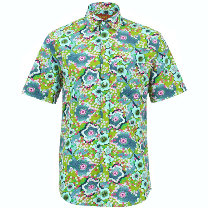 Regular Fit Short Sleeve Shirt - Floral Oyster