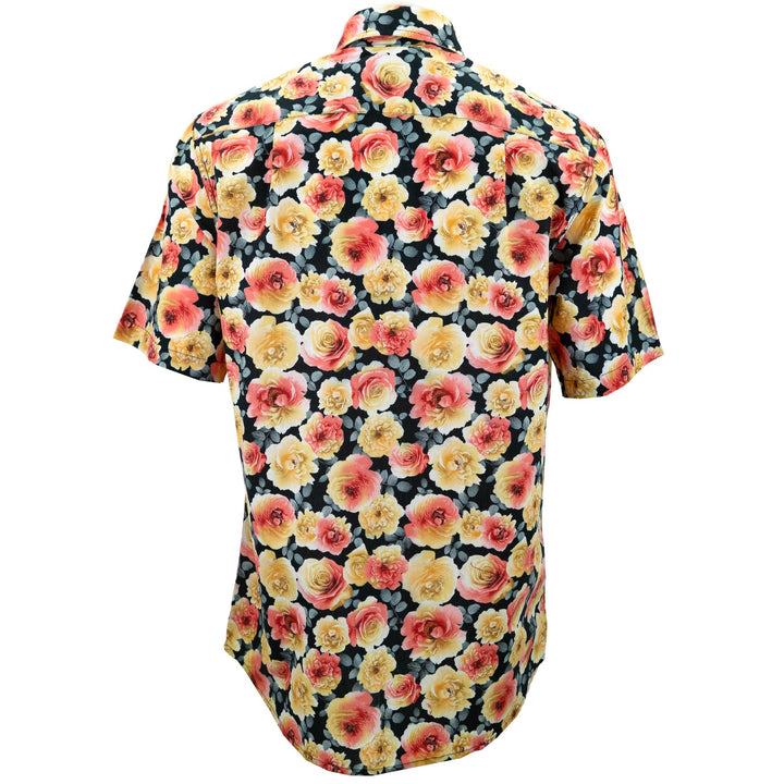 Regular Fit Short Sleeve Shirt - Blooming - Black