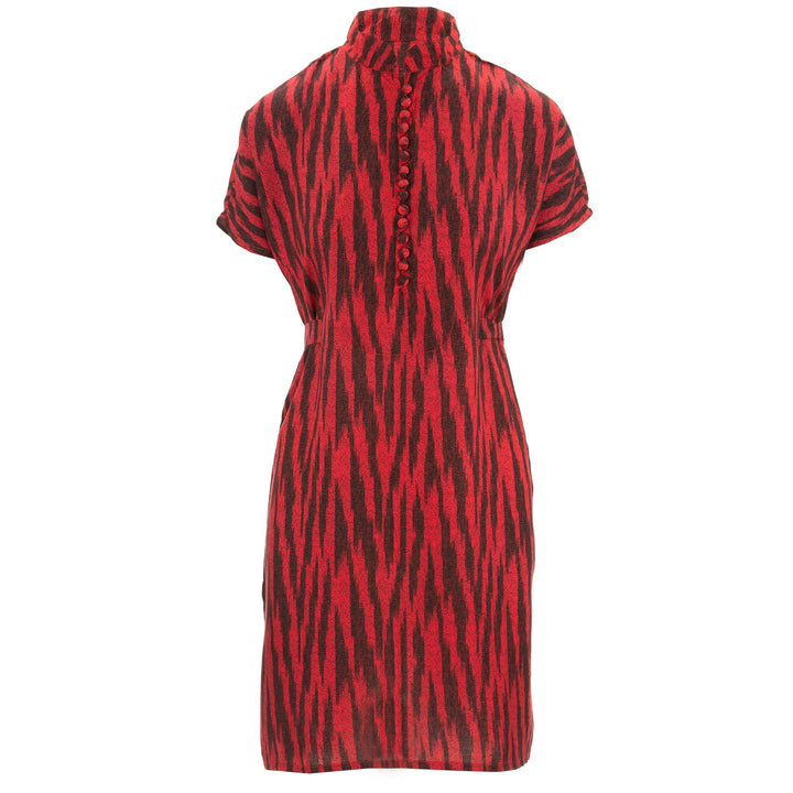 Mandarin Mini Dress - Red Zebra