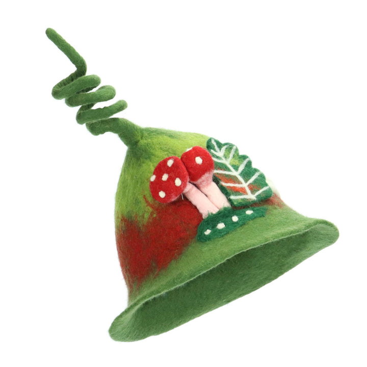 LoudElephant Handcrafted Wool Felt Hat from Nepal - Woodland Spiral