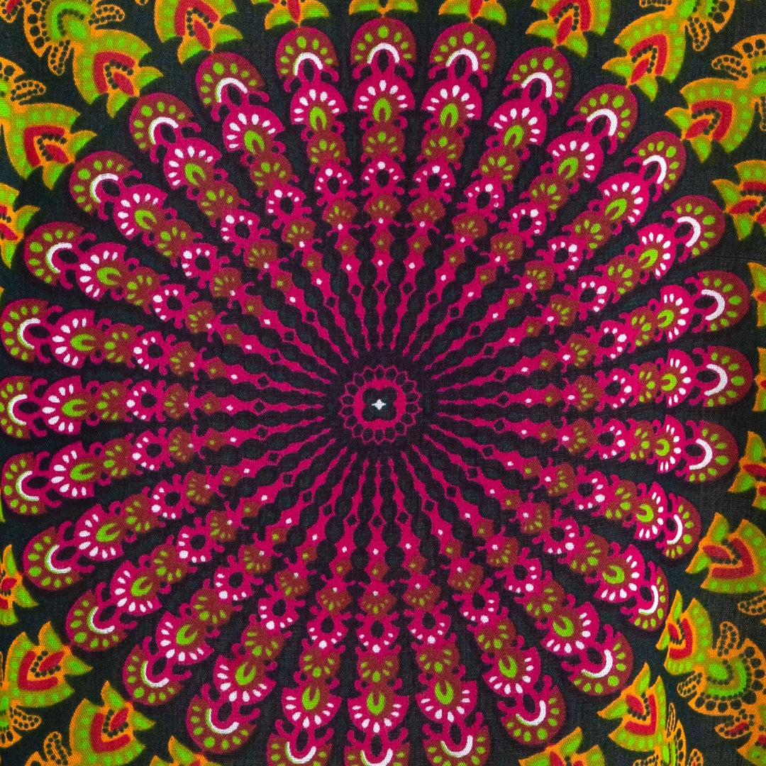 Regular Fit Long Sleeve Shirt - Mandala - Black Green