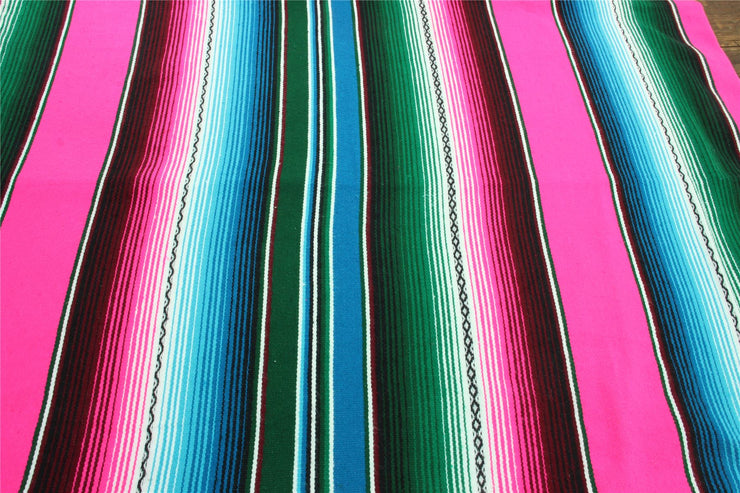 Handwoven Mexican Serape Large 200cm x 147cm - Pink