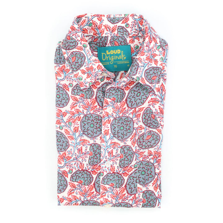 Regular Fit Short Sleeve Shirt - Coral Garden Whirl