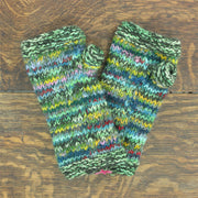 Hand Knitted Wool Arm Warmer - SD Green Mix