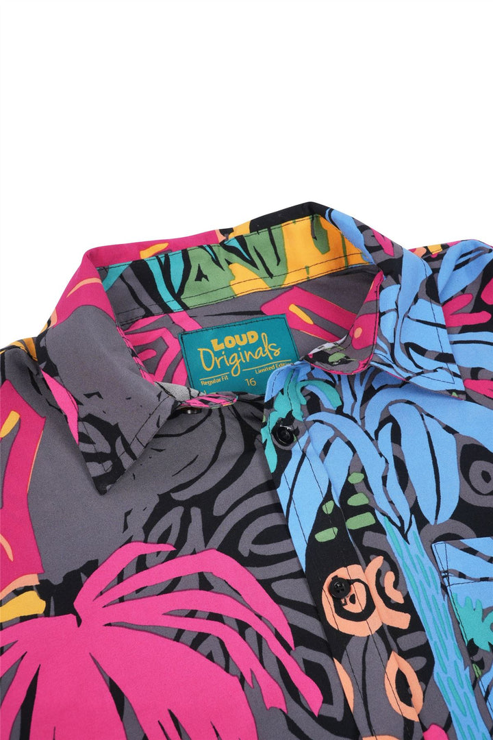 Regular Fit Short Sleeve Shirt - Infrared Jungle