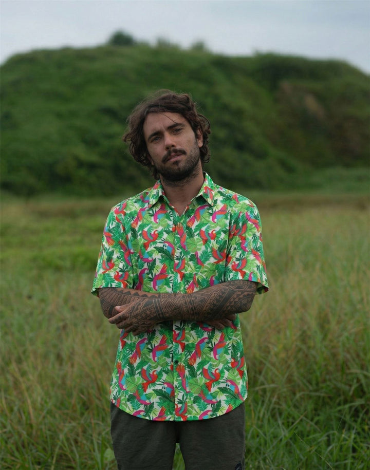 Regular Fit Short Sleeve Shirt - Parrot Palm