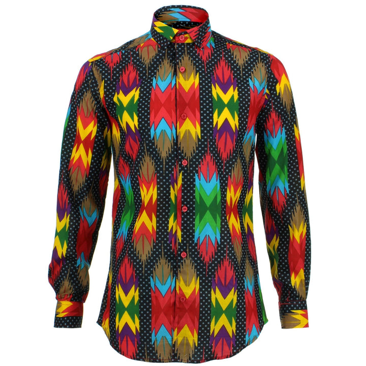 Tailored Fit Long Sleeve Shirt - Aztec Polka Dots
