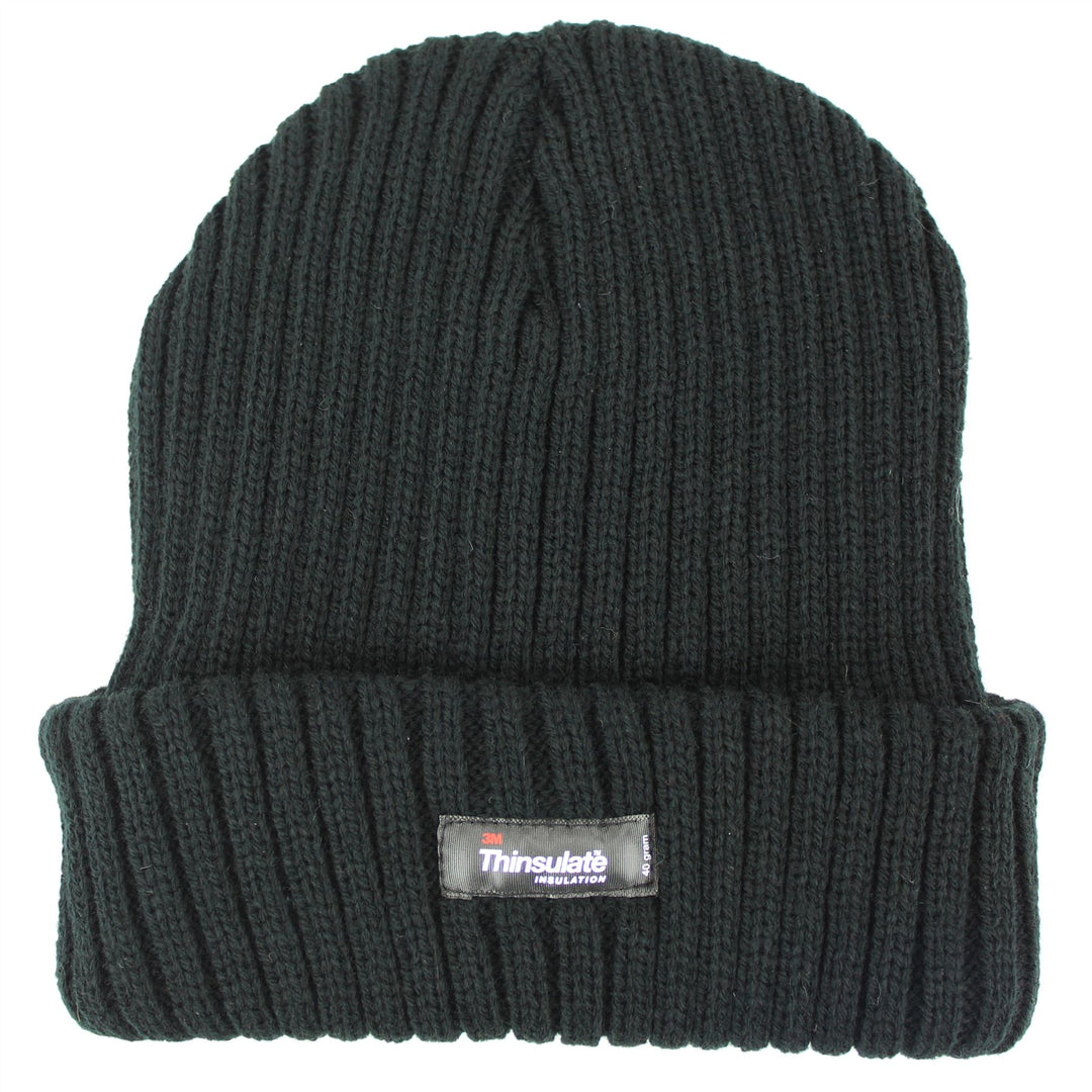 Chunky Knit Beanie Hat - Black