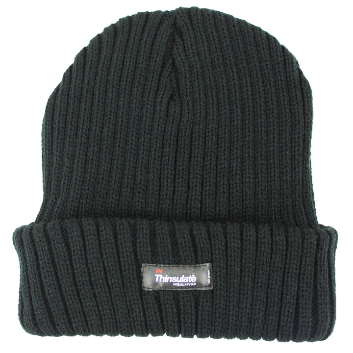 Chunky Knit Beanie Hat - Black