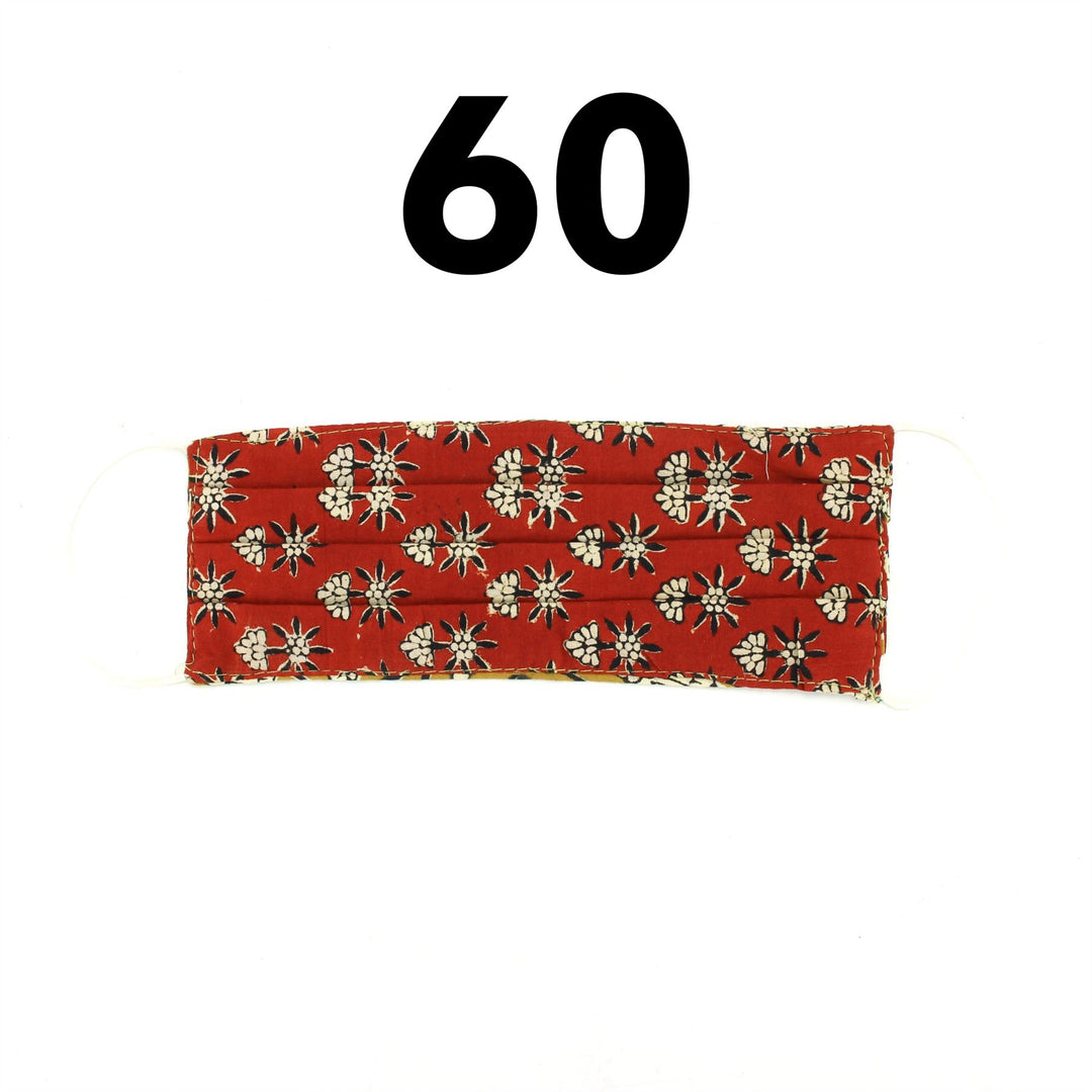 100% Cotton Handmade Pleated Face-Mask