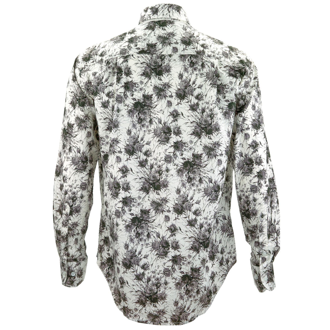 Regular Fit Long Sleeve Shirt - Charcoal Roses