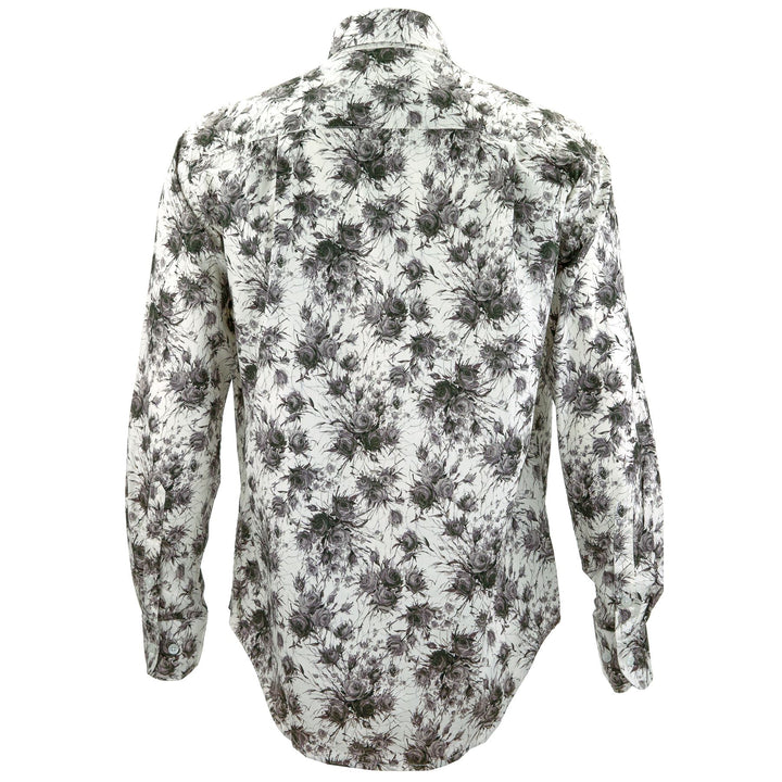 Regular Fit Long Sleeve Shirt - Charcoal Roses