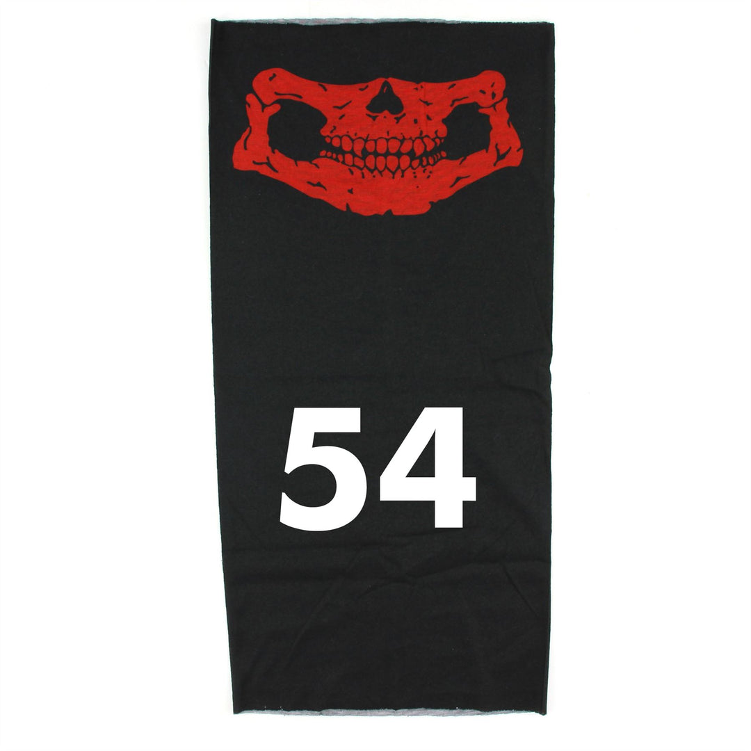 Printed Snood Face Mask - Skull Red
