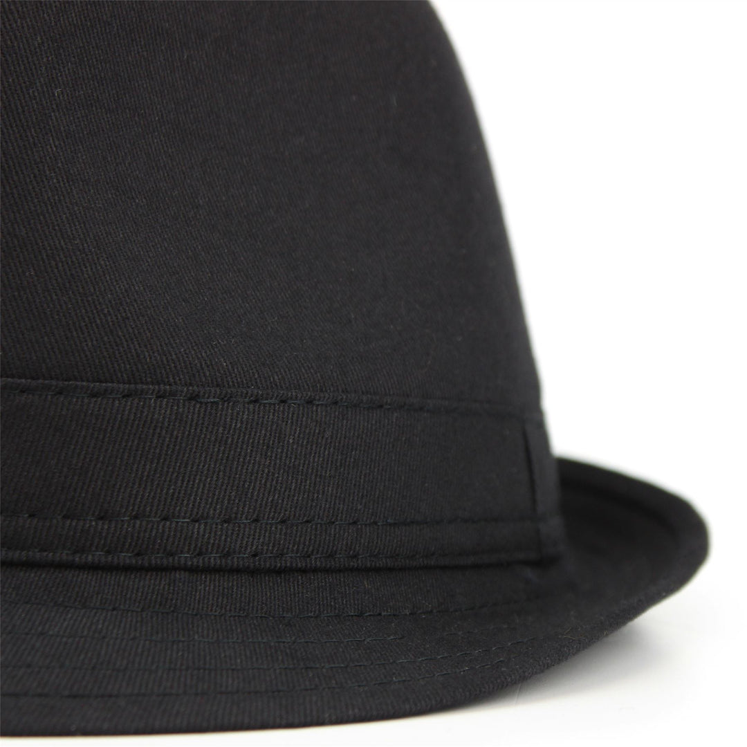 Plain Cotton Trilby Hat - Black