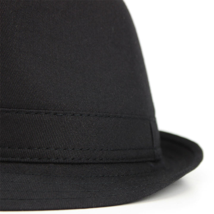 Plain Cotton Trilby Hat - Black