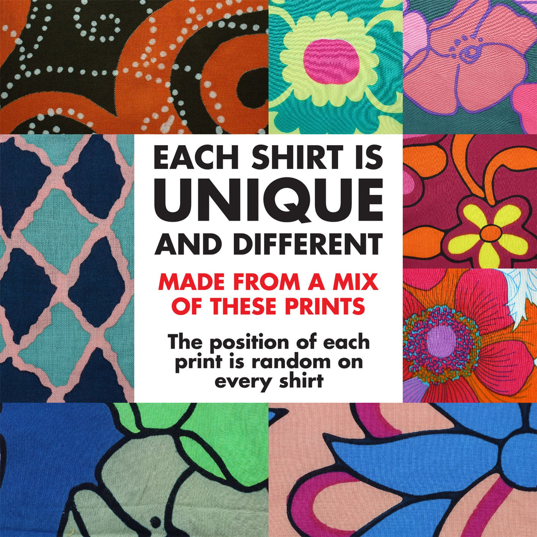 Regular Fit Short Sleeve Shirt - Random Mixed Panel - Abstract