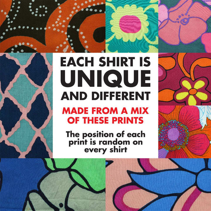 Regular Fit Short Sleeve Shirt - Random Mixed Panel - Abstract