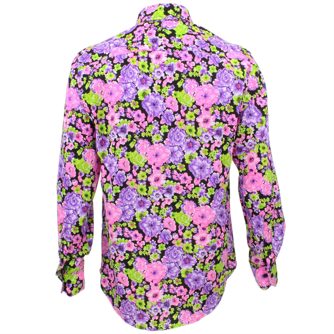 Tailored Fit Long Sleeve Shirt - Purple & Green Floral
