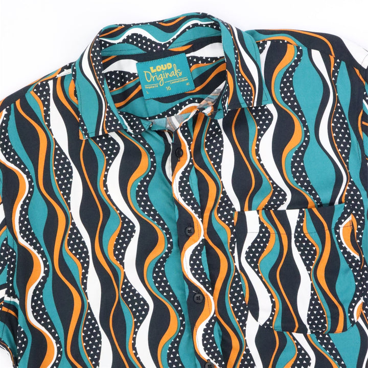 Regular Fit Short Sleeve Shirt - Teal Wiggle