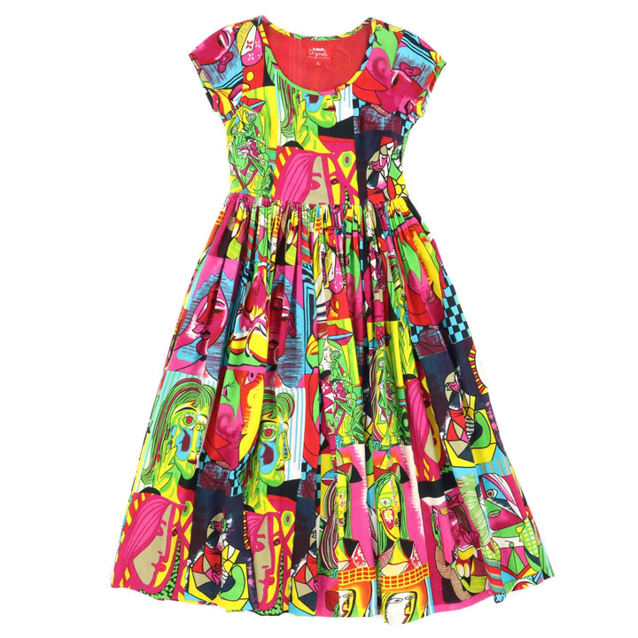 Tea Dress - Cubism Blue