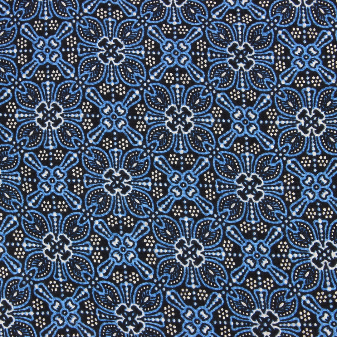 Tailored Fit Long Sleeve Shirt - Blue Indian Print