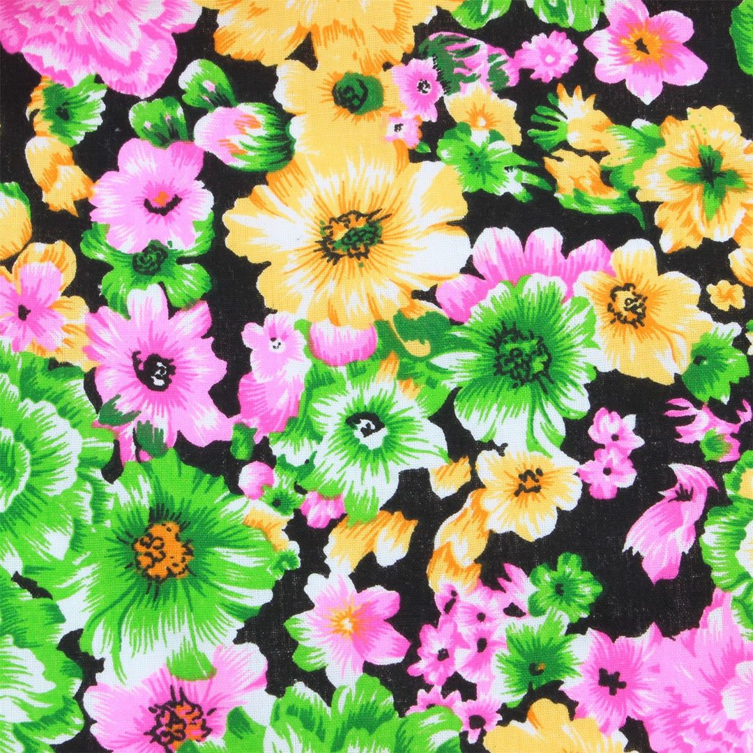 Tailored Fit Long Sleeve Shirt - Green Yellow & Pink Floral