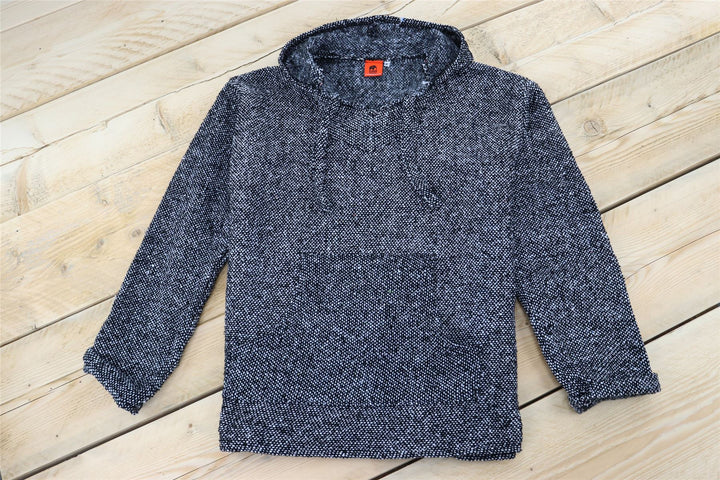 Recycled Mexican Baja Jerga Hoody - White Fleck