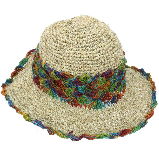 Hemp & Cotton Sun Hat - Crochet Rainbow 1