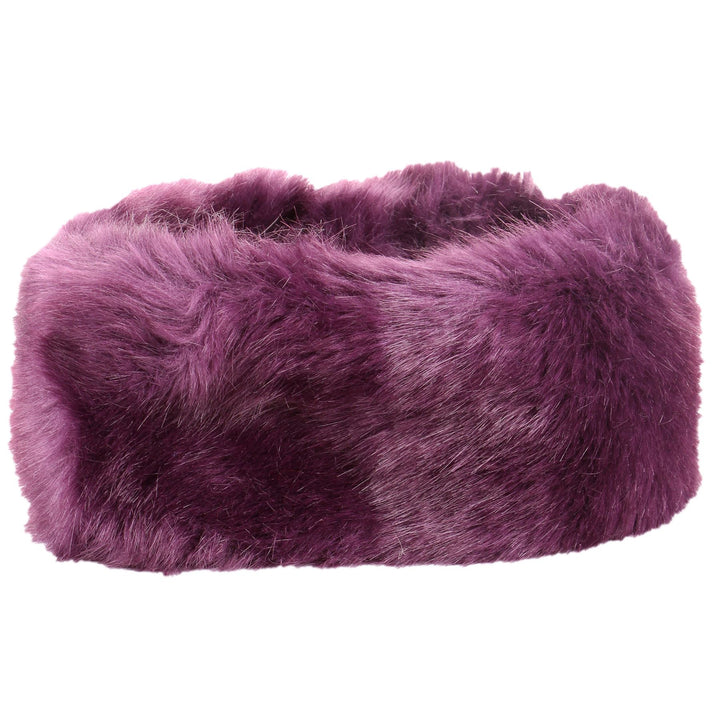 Elasticated Faux Fur headband with fleece lining - Purple