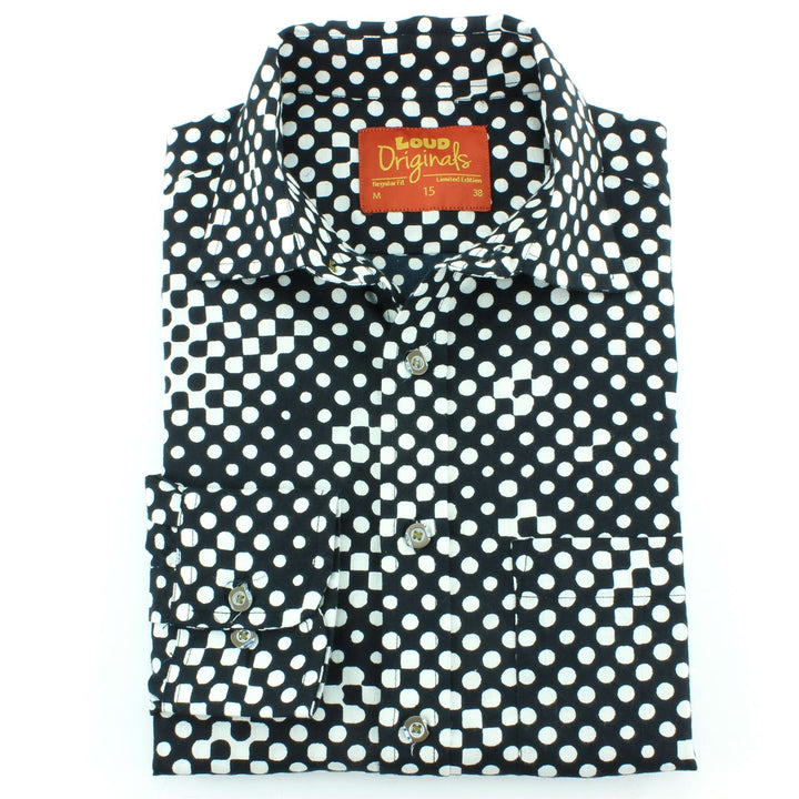 Regular Fit Long Sleeve Shirt - Black & White Shapes