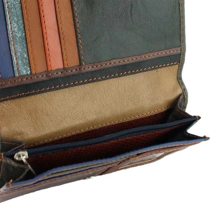 Real Leather Colourful Purse Wallet - Green