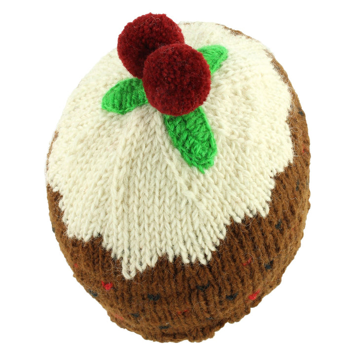 Wool Knit Christmas Pudding Hat