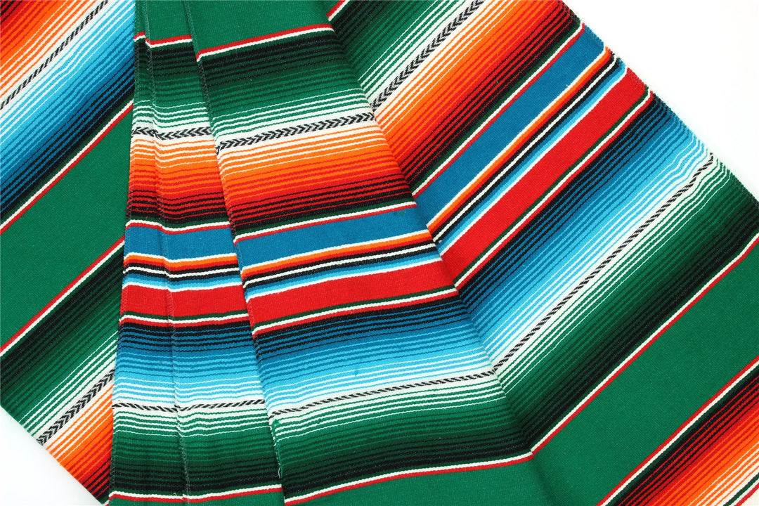 Handwoven Mexican Serape Large 200cm x 147cm - Green