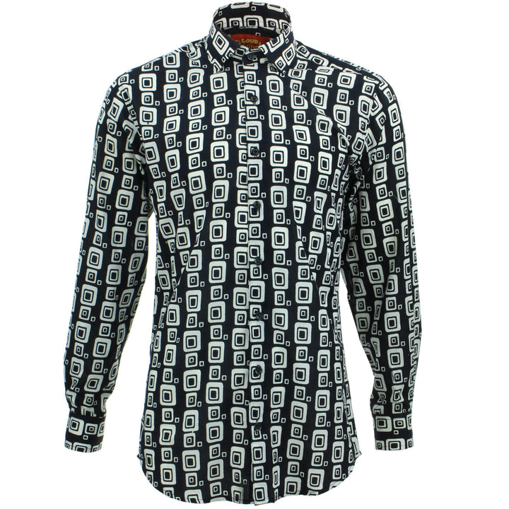 Slim Fit Long Sleeve Shirt - Block Print - Squircles