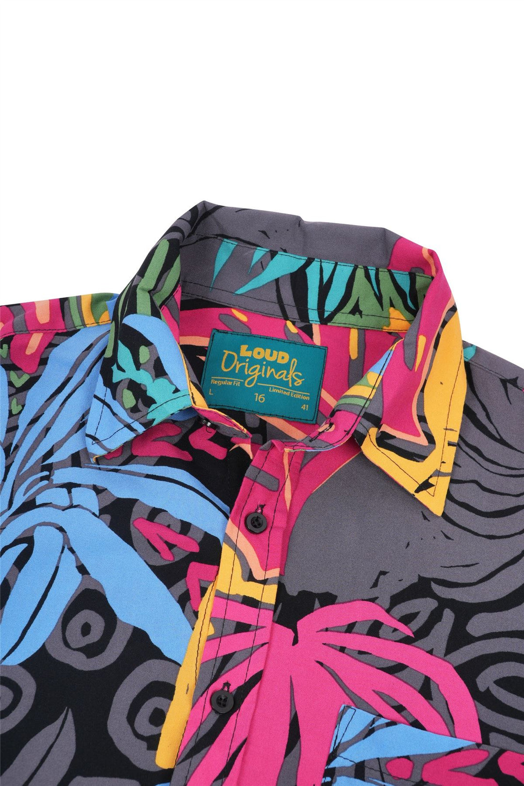 Regular Fit Long Sleeve Shirt - Infrared Jungle