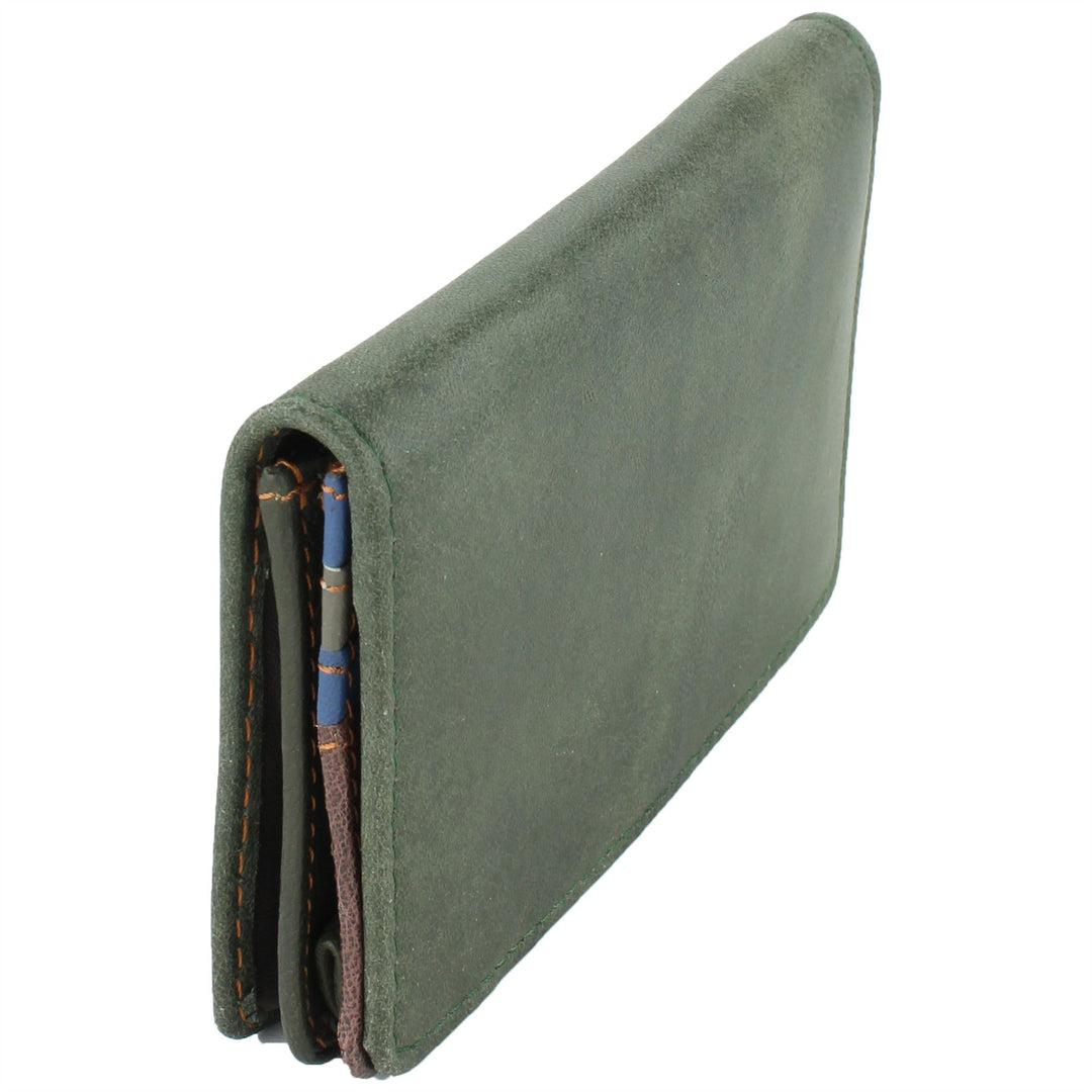 Real Leather Colourful Purse Wallet - Green